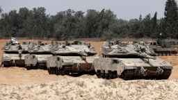 Israeli troops deploy at the border with Gaza on July 1.