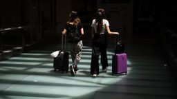 Two women with suitcases at Adolfo Suarez Madrid-Barajas airport during the first departure operation of summer 2025, on 27 June, 2025 in Madrid, Spain. Aena estimates that airlines have scheduled almost 1.4 million landing and takeoff operations at Spanish airports during the entire summer 2025 season (March 30 to October 25), an increase of 1.2% over 2024.