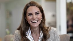 COLCHESTER, ENGLAND - JULY 2: Catherine, Princess of Wales, smiles during a visit to the RHS's Wellbeing Garden at Colchester Hospital on July 2, 2025 in Colchester, England. The visit coincides with the donation of 50 Catherine's Rose plants, named after the princess by the RHS with funds from sales going to the Royal Marsden Cancer Charity. (Photo by Stefan Rousseau - WPA Pool/Getty Images)