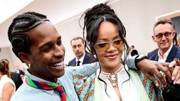 PARIS, FRANCE - JUNE 27: A$AP Rocky and Rihanna attend the Dior Homme Menswear Spring/Summer 2026 show as part of Paris Fashion Week on June 27, 2025 in Paris, France. (Photo by Anthony Ghnassia/Getty Images for Dior Homme)