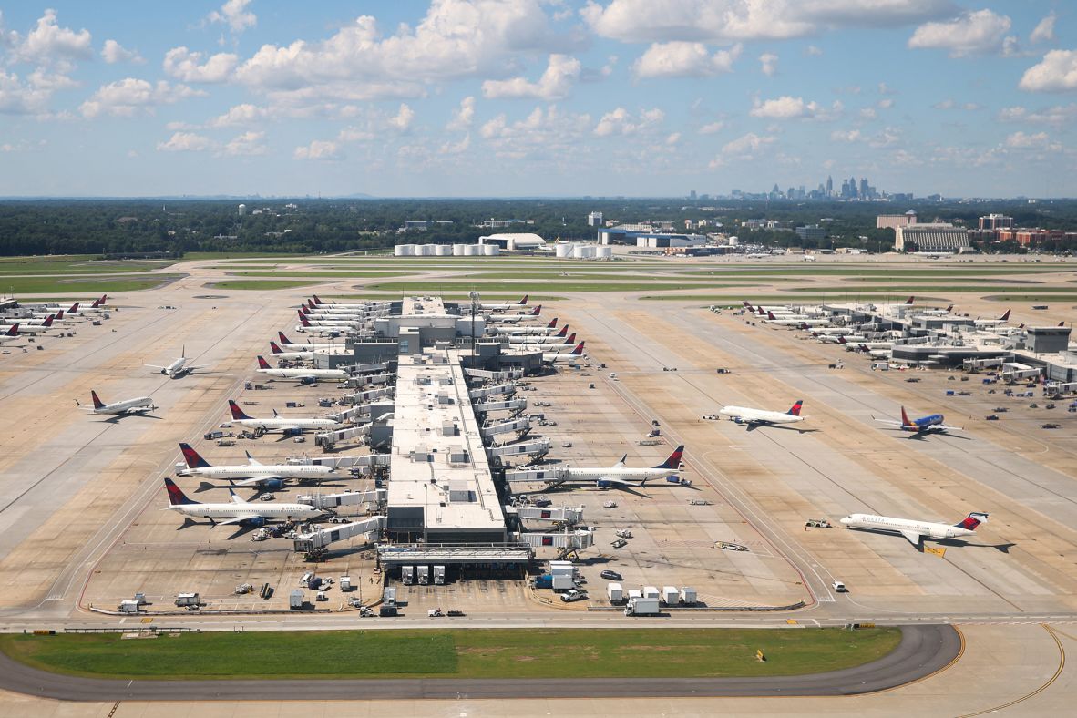 <strong>8. Hartsfield-Jackson Atlanta International: </strong>This Georgia megahub is the world’s largest airport by seat capacity.