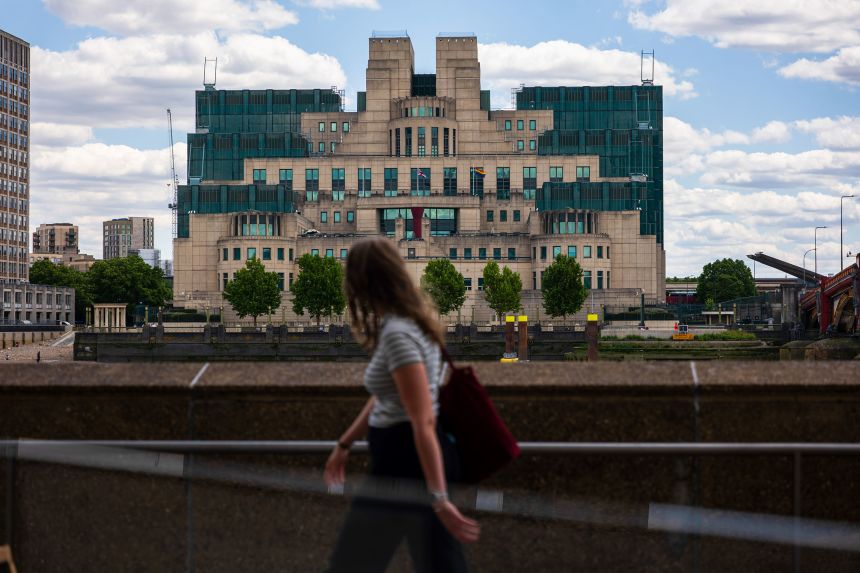 The headquarters of the UK's Secret Intelligence Service, known as MI6, is seen in London on July 3.