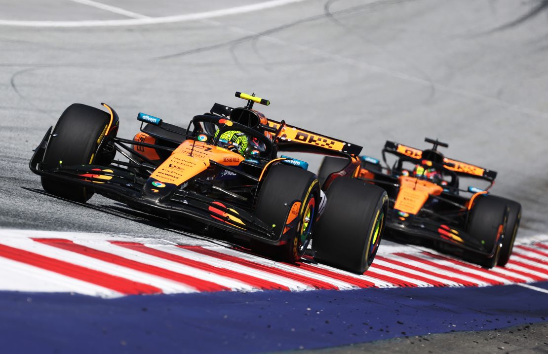 Norris (left) and Piastri (right) lead the world championship standings in an excellent season for McLaren so far.