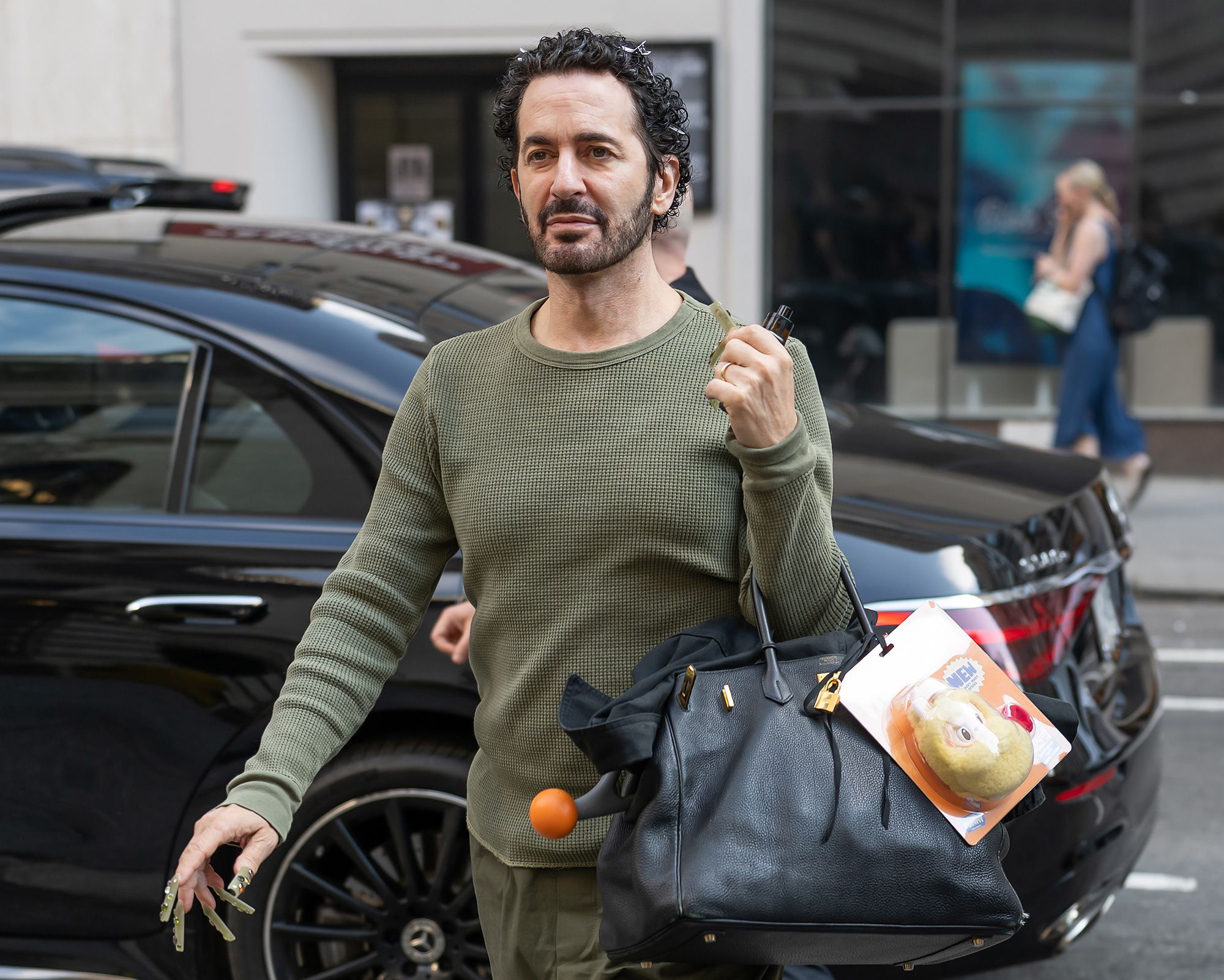 Marc Jacobs arriving to his runway show on Monday at the New York Public Library.