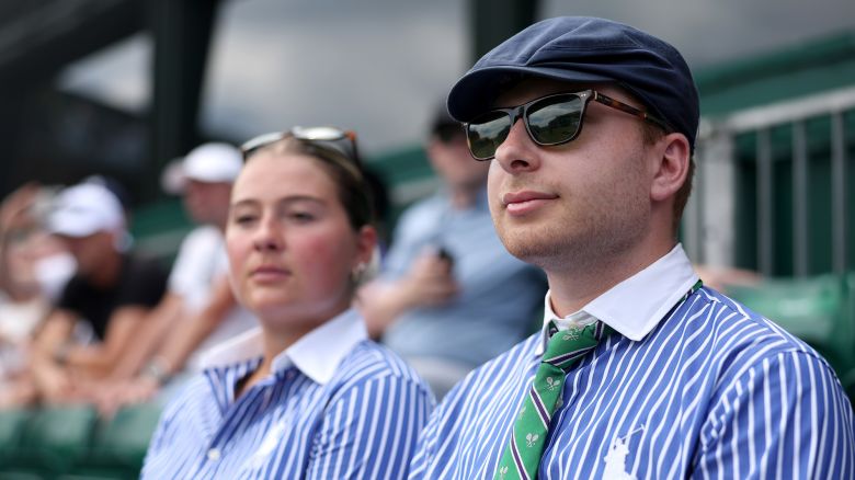 LONDON, ENGLAND - JULY 01: Line Judges watch a game on day two of The Championships Wimbledon 2025 at All England Lawn Tennis and Croquet Club on July 01, 2025 in London, England. (Photo by Julian Finney/Getty Images)