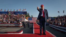 President Donald Trump arrives for a rally to kick off the July Fourth holiday weekend at the Iowa State Fairgrounds on July 03, 2025 in Des Moines, Iowa.