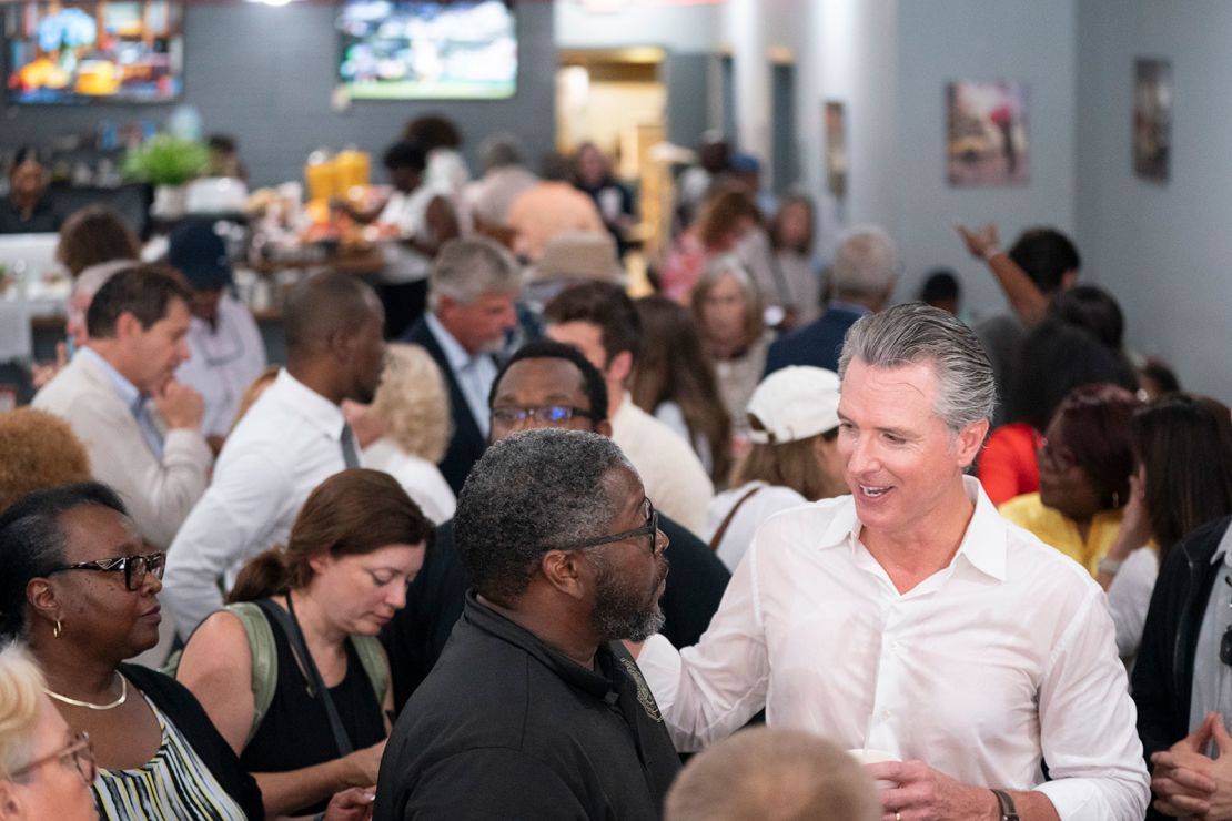 COLUMBIA, SOUTH CAROLINA - JULY 8: California Gov. Gavin Newsom speaks to people at a coffee shop on July 8, 2025 in Florence, South Carolina. The governor, in coordination with the South Carolina Democratic Party, scheduled 8 public events in South Carolina on Tuesday and Wednesday. (Photo by Sean Rayford/Getty Images)