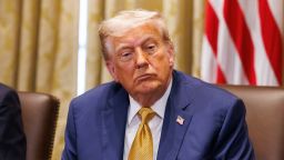 US President Donald Trump during a cabinet meeting at the White House in Washington, DC, US, on Tuesday, July 8, 2025.