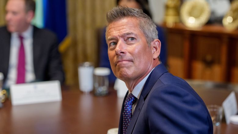 Sean Duffy, US secretary of transportation, during a cabinet meeting at the White House in Washington, DC, on Tuesday, July 8, 2025.