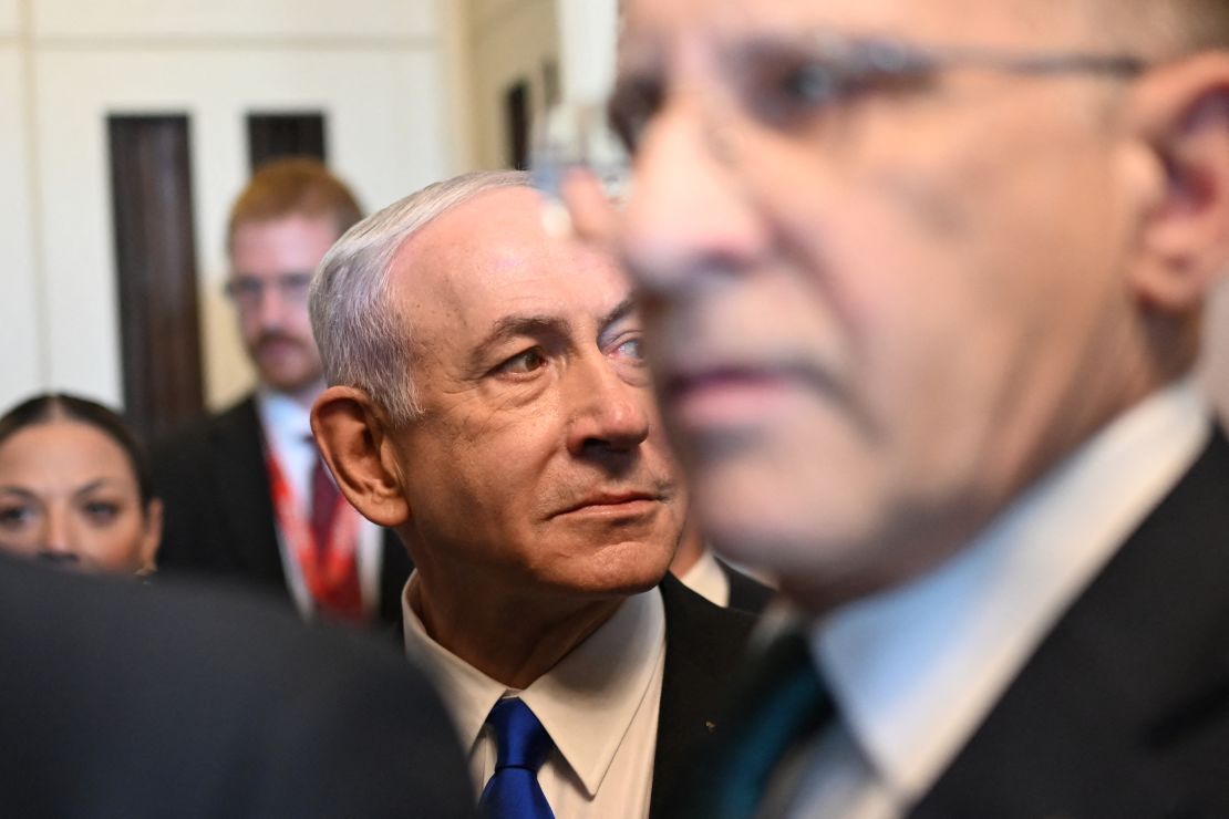 Israeli Prime Minister Benjamin Netanyahu arrives for a meeting at the US Capitol in Washington, DC, on July 9.