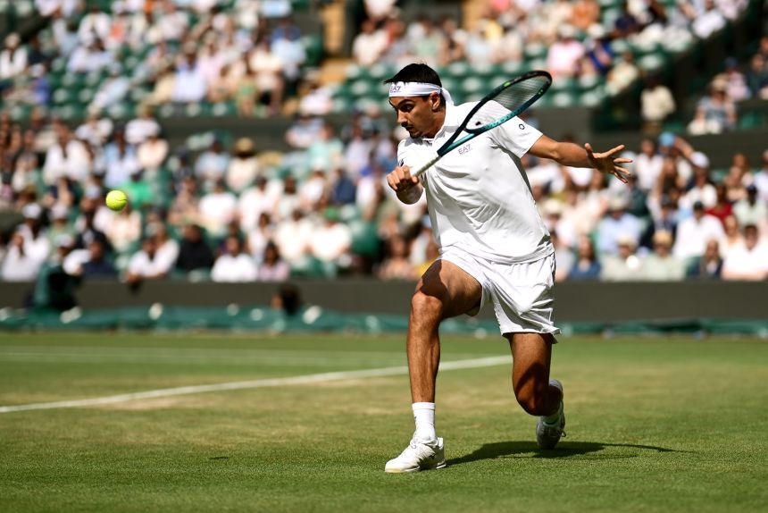 Lorenzo Sonego appears at this year's Wimbledon, where he reached the fourth round.