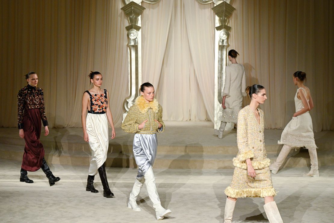 The collection, designed by Chanel's in-house design studio, drew from its founder Coco Chanel's lifelong affair with British culture.