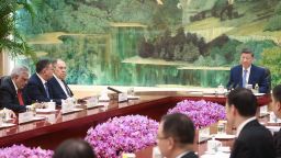 Chinese leader Xi Jinping welcomes foreign ministers from the Shanghai Cooperation Organization member states in Beijing's Great Hall of the People on Tuesday.