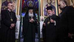 Leaders from the Catholic and Greek Orthodox Church visited Gaza’s only Catholic church on Friday.