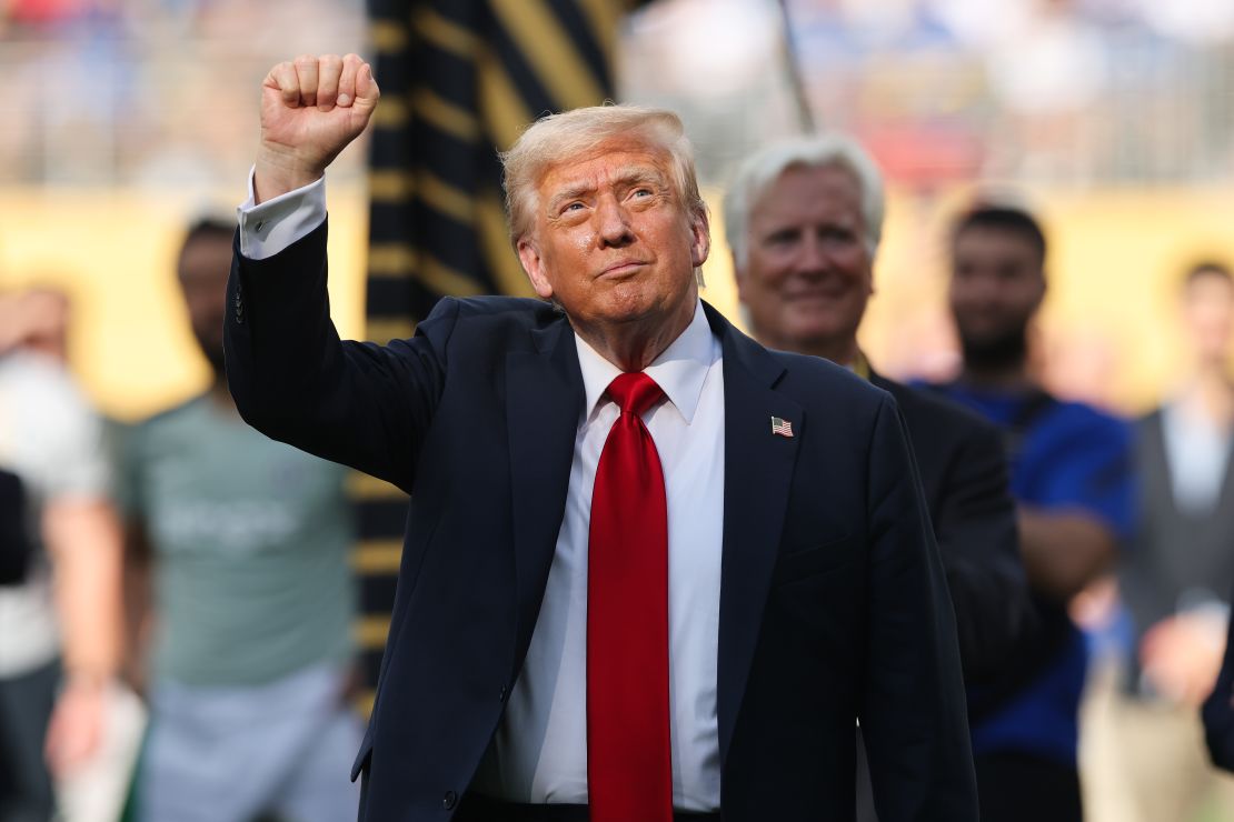 Trump recieved a mixed reaction from fans during the Club World Cup final at MetLife Stadium.