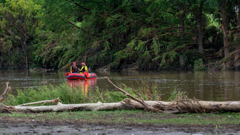 Search and rescue operations are performed in the Guadalupe River in Kerrville, Texas, on July 14.