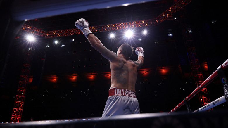 Ukraine's Oleksandr Usyk celebrates defeating Britain's Daniel Dubois fight in their undisputed world heavyweight boxing title bout at Wembley Stadium in London on July 19, 2025.
