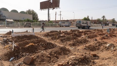 Roadside graveyards in Omdurman, Sudan, on April 27, 2025.