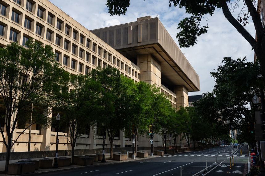 The J. Edgar Hoover building, Federal Bureau of Investigations's headquarters, on July 20, 2025 in Washington, DC.