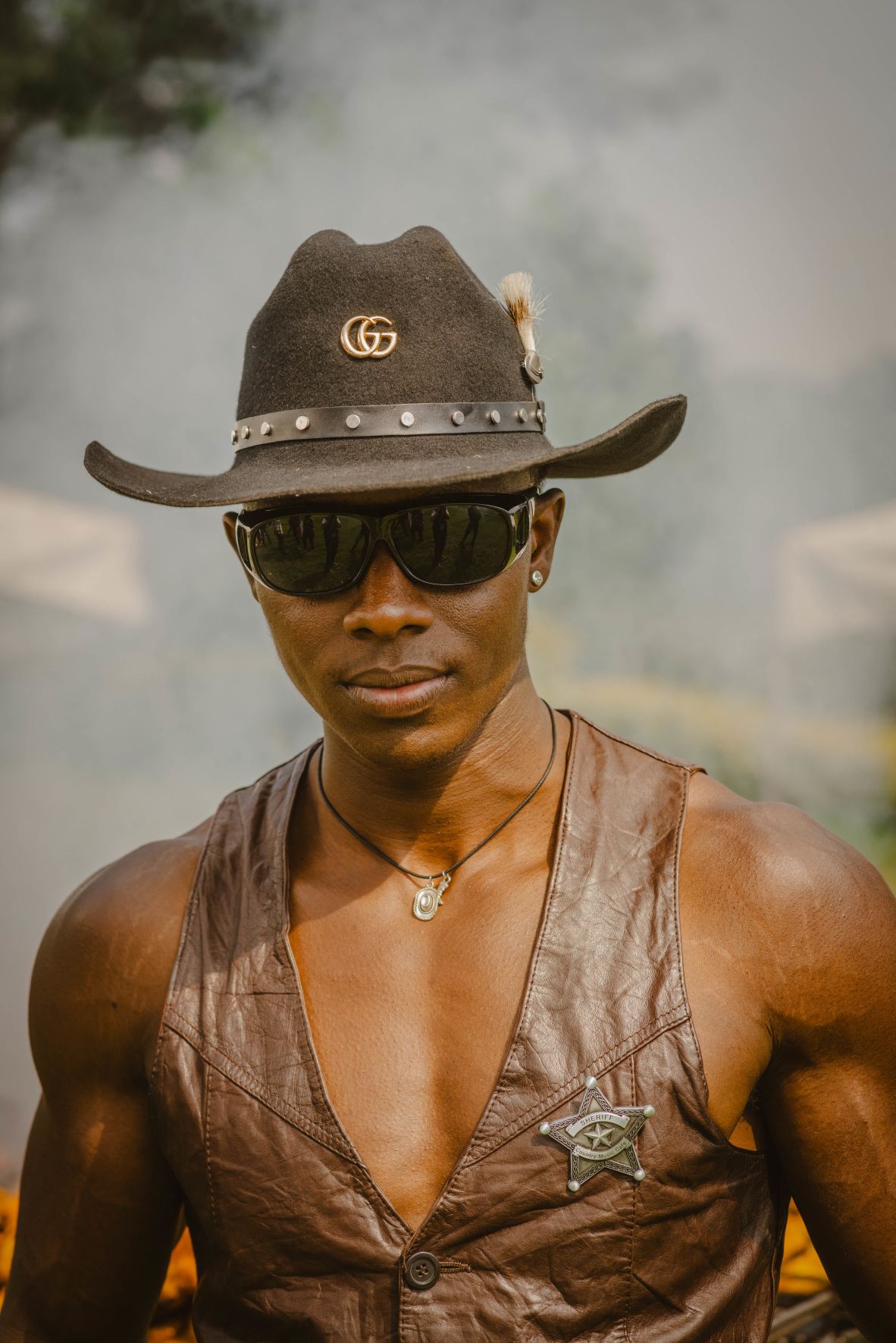 Beyond the music, food, and games, festivalgoers could also browse for cowboy-style outfits.