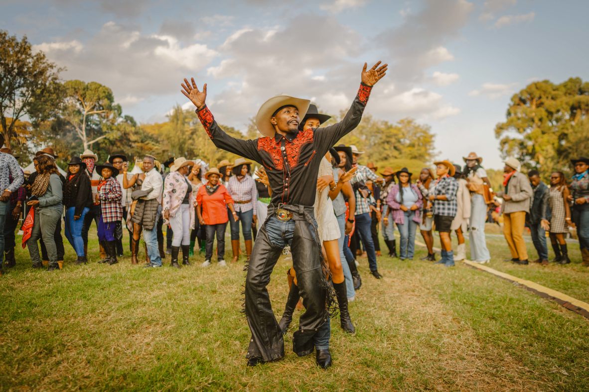 A line dance led by Sheriff Knight, known as the Dancing Cowboy, was among the highlights of the day.