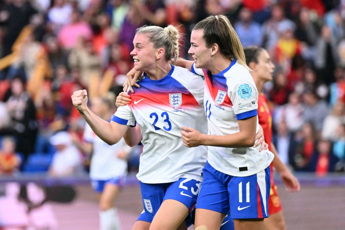 Alessia Russo (23) celebrates after scoring the goal of England in the final of the Euro.