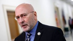 Rep. Clay Higgins speaks to reporters about the Epstein files during a recess in a congressional hearing in July.