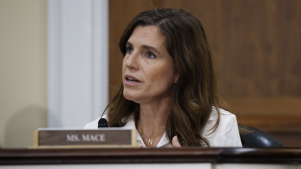 US Rep. Nancy Mace (R-SC) speaks as the House Committee on Oversight and Government Reform Subcommittee on Federal Law Enforcement meets in the Rayburn House Office Building in Washington, DC on July 23, 2025.