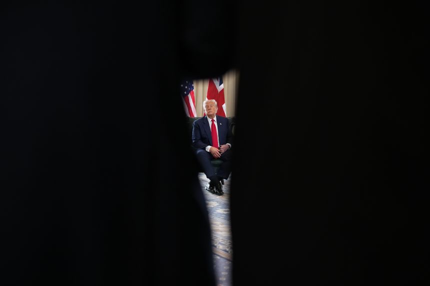 President Donald Trump at his golf club in Turnberry, Scotland, on July 28.