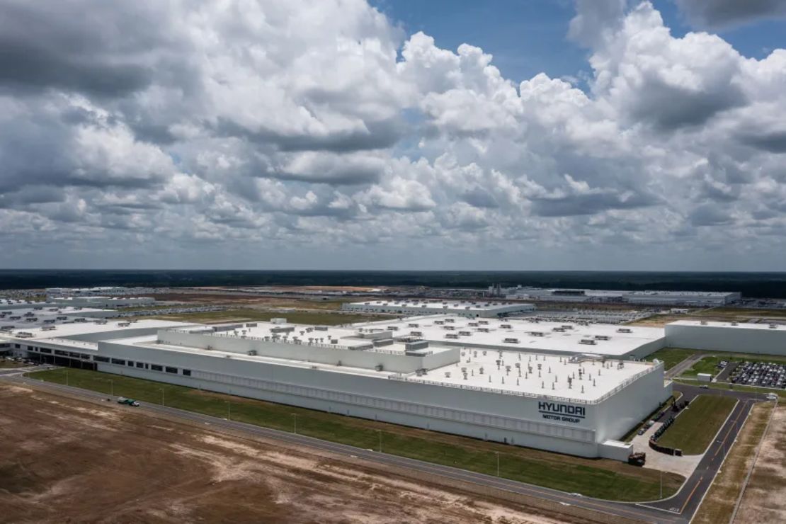 La planta de fabricación de vehículos eléctricos Hyundai Metaplant en Ellabell, Georgia, el 11 de junio.