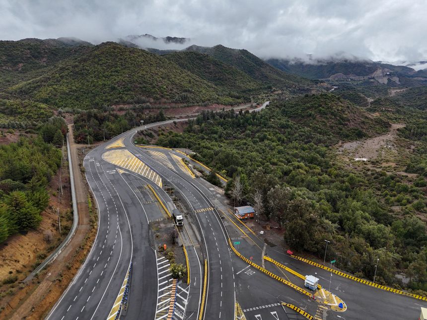 Aerial view of the entrance to the El Teniente mine, a Codelco copper mine in Chile, on Friday.