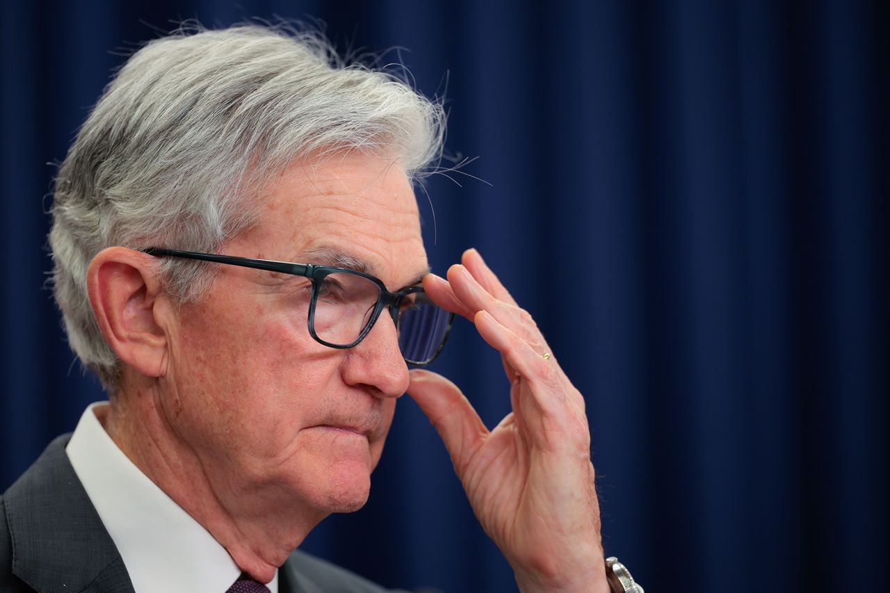 Federal Reserve Chairman Jerome Powell answered questions from reporters following the regular Federal Open Market Committee meetings at the Fed today in Washington, DC.