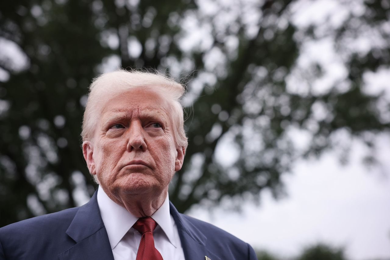 President Donald Trump speaks to the media in Washington, DC, on August 1.