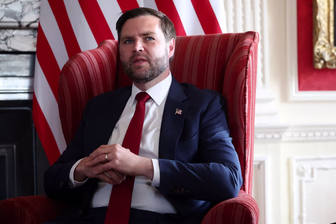 Vice President JD Vance during a meeting with British Foreign Secretary David Lammy at Chevening House in Sevenoaks, England, on Friday.