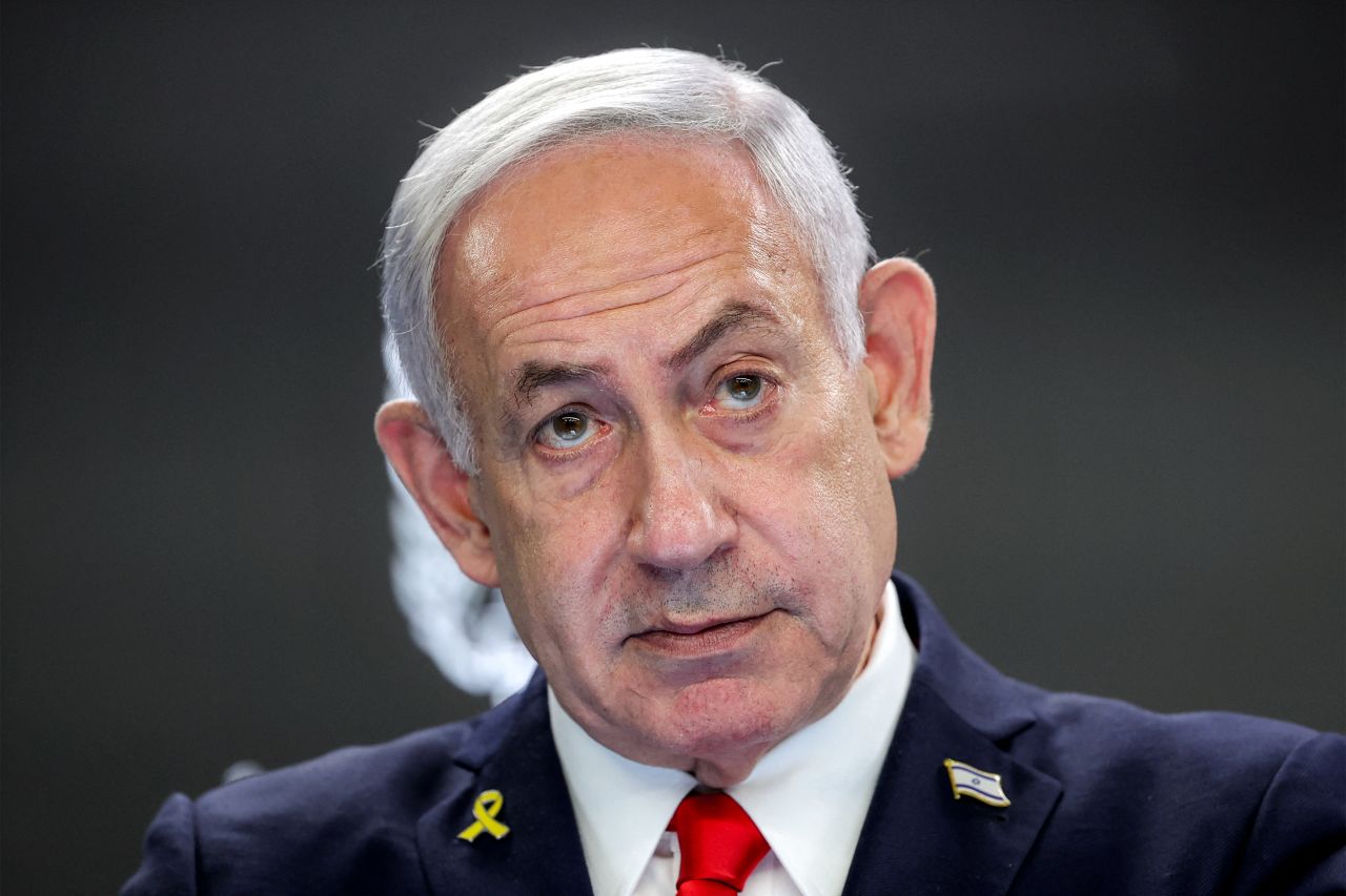 Israel's Prime Minister Benjamin Netanyahu gives a press conference at the Prime minister's office in Jerusalem on Sunday.