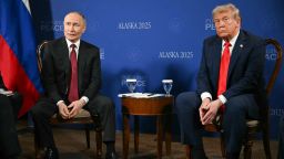 US President Donald Trump and Russian President Vladimir Putin meet during a US-Russia summit on Ukraine at Joint Base Elmendorf-Richardson in Anchorage, Alaska, on August 15, 2025.