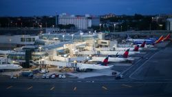 Delta planes at LaGuardia Airport (LGA) in the Queens borough of New York, US, on August 19, 2025.