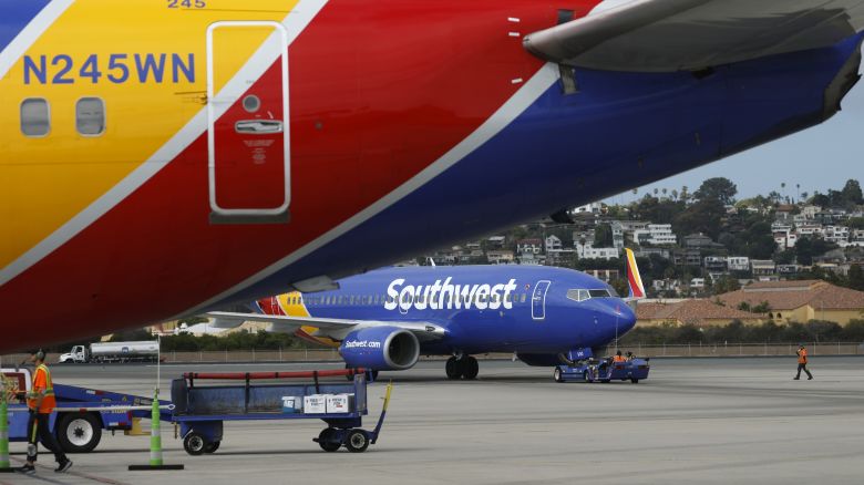 A Southwest Airlines Boeing 737 airplane taxis at San Diego International Airport on August 15, 2025 in San Diego, California.