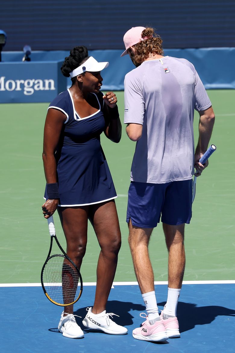 Earlier in the tournament, Williams was seen in a custom Khaite tennis dress.