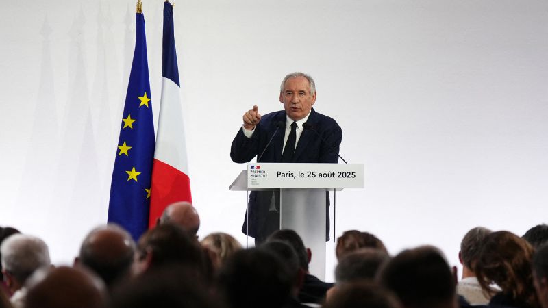 Francois Bayrou: French prime minister calls risky confidence vote over budget cuts to tackle debt