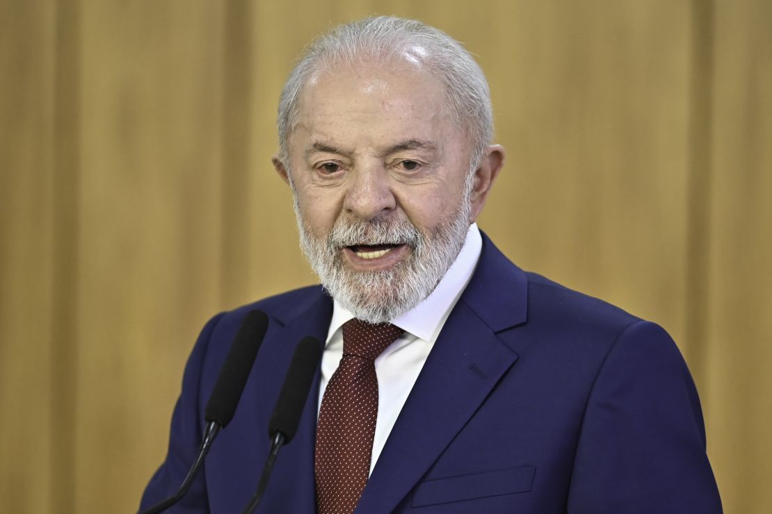 El presidente de Brasil, Lula Da Silva, durante un evento con el presidente de Nigeria Bola Tinubu en el Palacio de Planalto el 25 de agosto de 2025 en Brasilia.