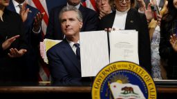 SACRAMENTO, CALIFORNIA - AUGUST 21: California Gov. Gavin Newsom signs bills related to redrawing the state’s congressional maps on August 21, 2025 in Sacramento, California. In a move to counter Texas House Republicans’ plan to redraw the state’s congressional maps ahead of the 2026 midterm elections, California Democrats took up a proposed constitutional amendment to temporarily redraw their own congressional maps, potentially creating five additional U.S. House seats for their party. (Photo by Justin Sullivan/Getty Images)