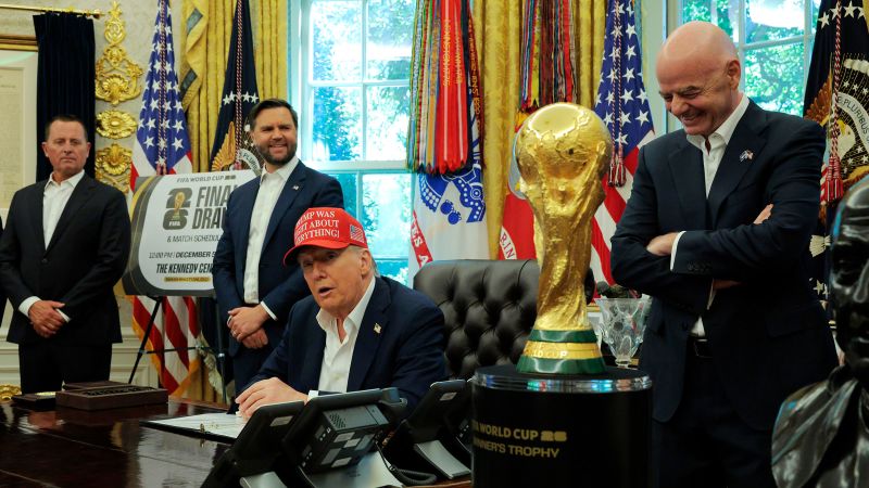 Trump announces the World Cup draw will be held at DC’s Kennedy Center as he brings together two second-term priorities | CNN
