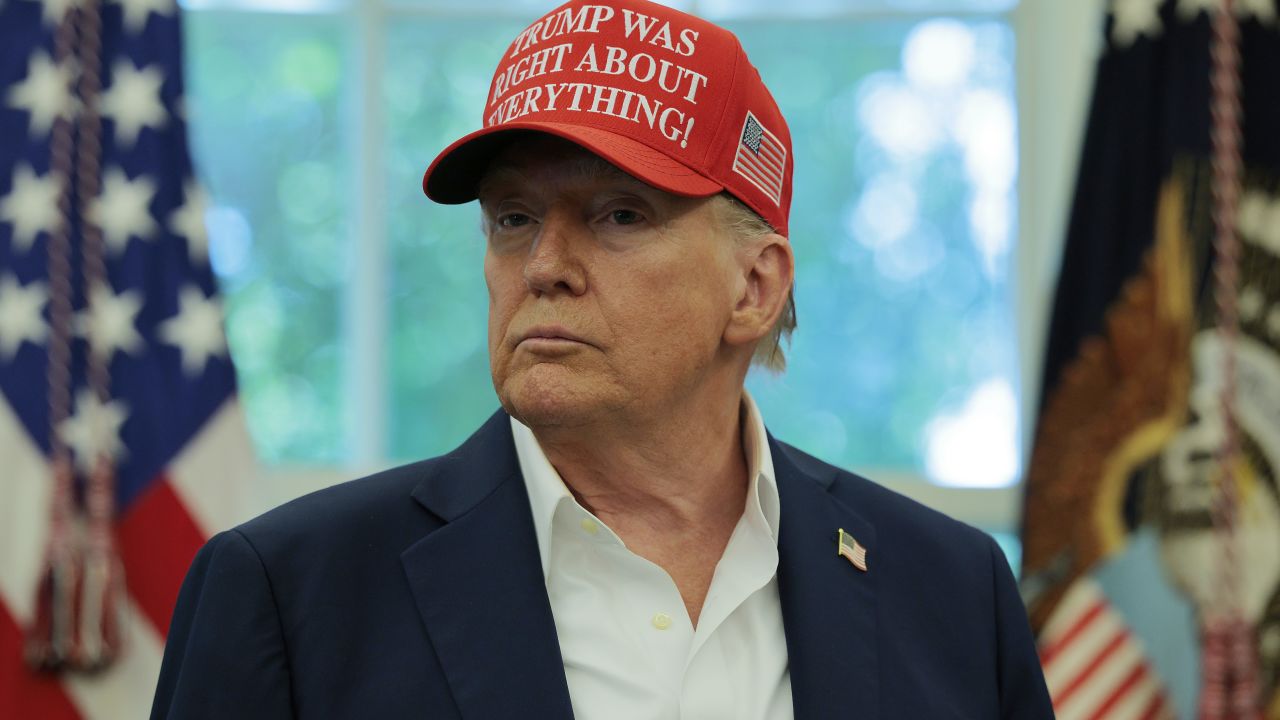 WASHINGTON, DC - AUGUST 22: U.S. President Donald Trump speaks in the Oval Office August 22, 2025 in Washington, DC. Trump announced the FIFA World Cup 2026 draw will take place at The Kennedy Center. (Photo by Chip Somodevilla/Getty Images)