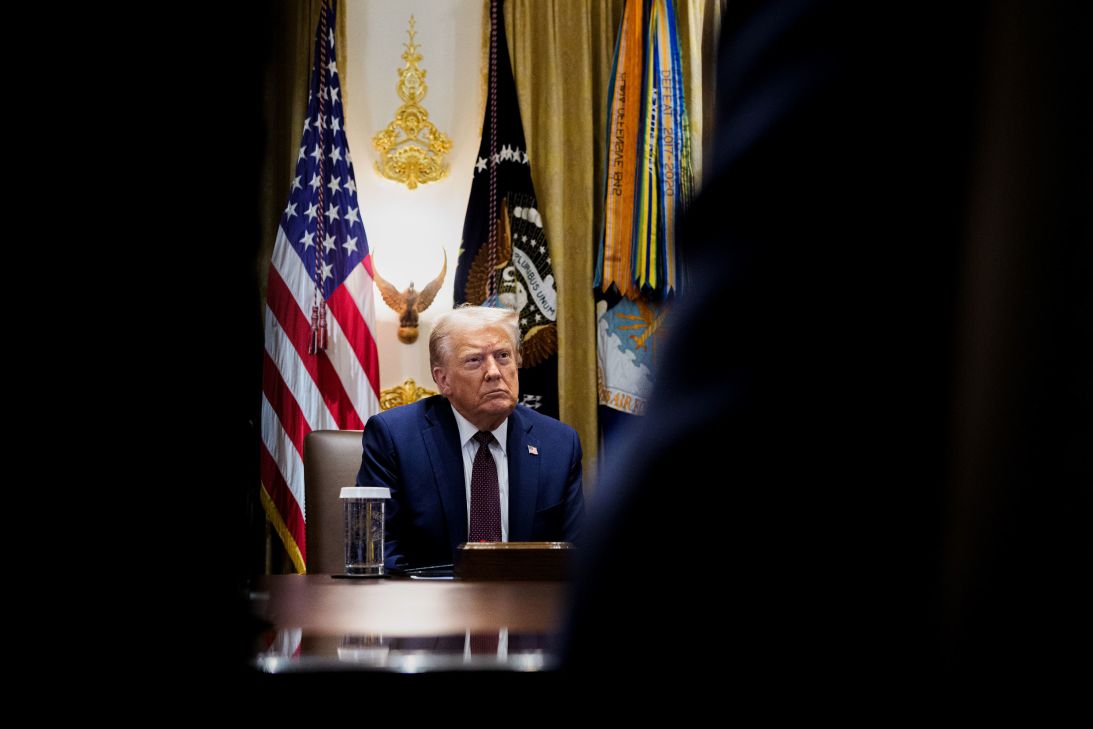 President Donald Trump holds a cabinet meeting at the White House in Washington, DC, on August 26.