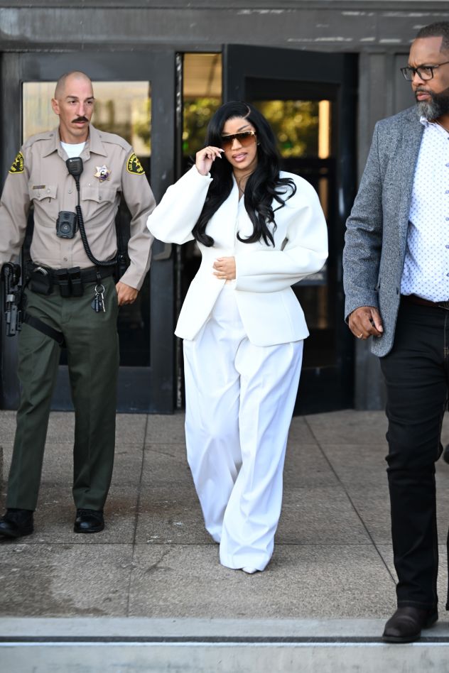 Cardi B is seen leaving court on August 27, 2025 in Los Angeles, California.