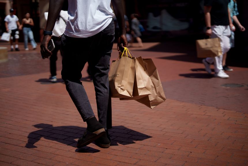 Americans continued to spend last month, partly due to Prime Day and competing sales, and back-to-school shopping.