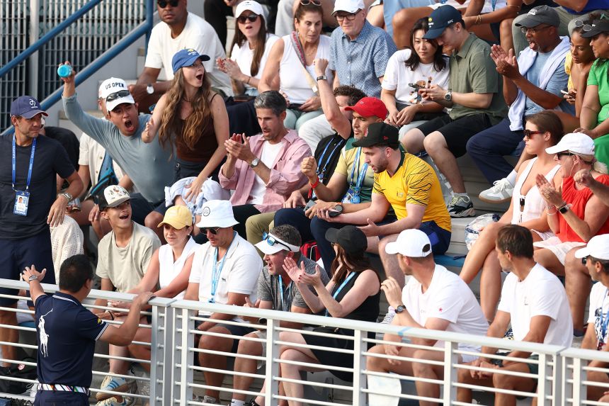 The crowd at the US Open is far louder than at other events, such as Wimbledon.