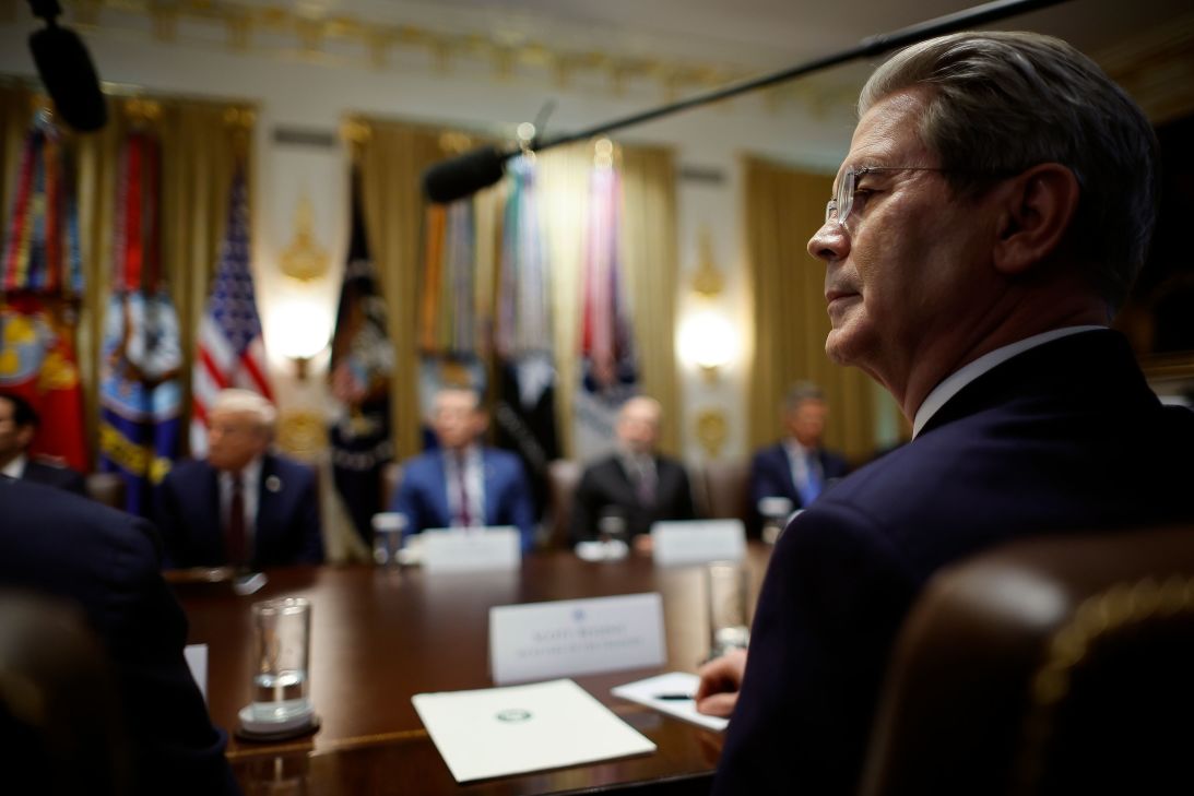 Treasury Secretary Scott Bessent attends a cabinet meeting in the White House in Washington, DC, on Tuesday.