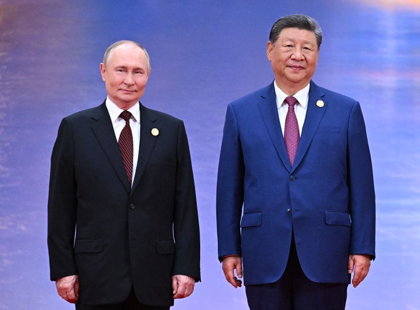 Russian President Vladimir Putin and Chinese leader Xi Jinping at a welcoming ceremony of the Shanghai Cooperation Organization (SCO) Summit in Tianjin, China on August 31, 2025.